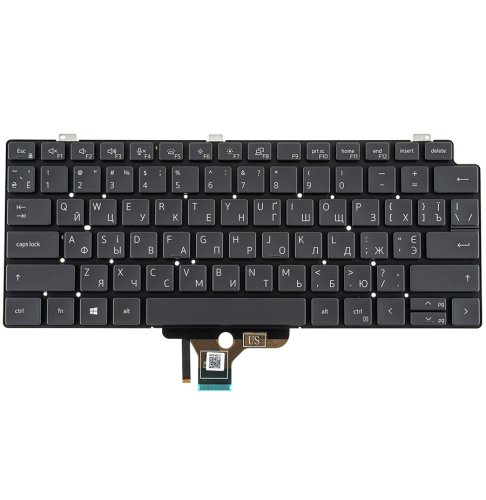 Клавіатура для ноутбука Dell Latitude 7310, RU-розкладка, чорна, без фрейма, Original