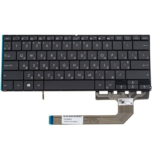 Клавіатура для ноутбука ASUS UX370 series — українська розкладка, сіра, без рамки, з підсвіткою клавіш, Original
