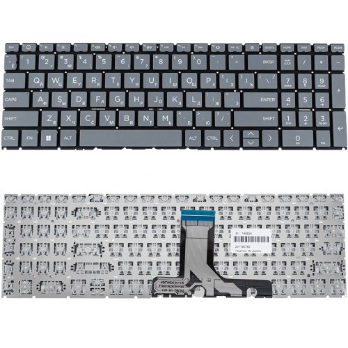 Клавіатура для ноутбука HP 250 G10, розкладка RU, сіра, без рамки (без фрейма)