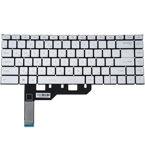 Клавіатура для ноутбука MSI Modern 14 B — біла, RU-розкладка, підсвічування клавіш, без рамки