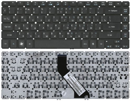 Клавіатура для ноутбука Acer Aspire V5-431 / V5-431G / V5-431P / V5-431PG / V5-471 / V5-471G / V5-471P — чорна, без рамки, RU-розкладка