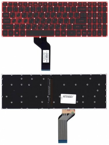 Клавіатура для ноутбука Acer Nitro 5 AN515-51 з підсвіткою (Light), чорна, розкладка RU
