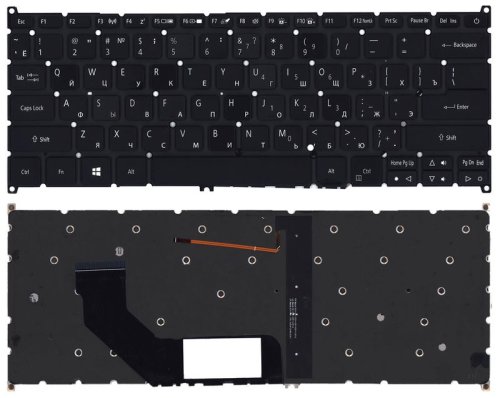 Клавіатура для ноутбука Acer Swift 3 SF314 (з підсвіткою Light), чорна, розкладка RU
