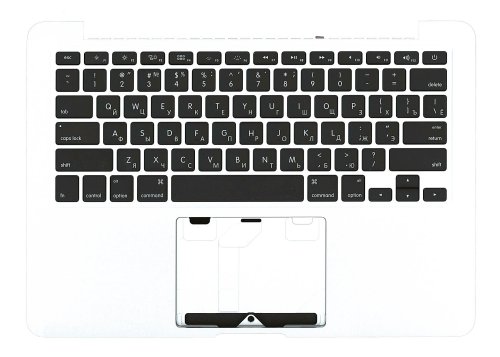 Клавиатура для ноутбука Apple MacBook Pro (A1425) Black, (Silver TopCase), RU (горизонтальный энтер)