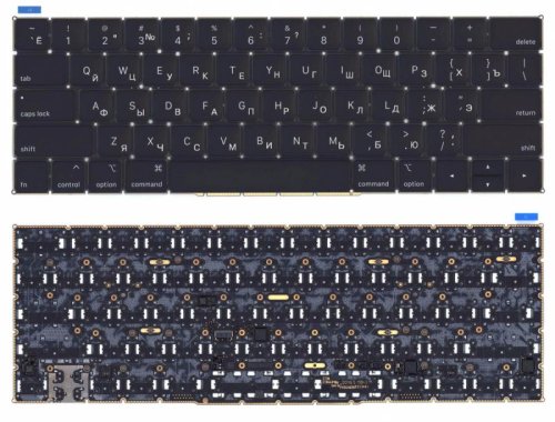 Клавиатура для ноутбука Apple MacBook Pro Retina 13" A1989, (No Frame), RU (плоский Enter)