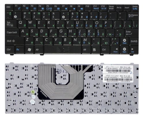 Клавіатура для ноутбука Asus Eee PC 900HA / T91 / T91MT / 900SD, чорна, розкладка RU