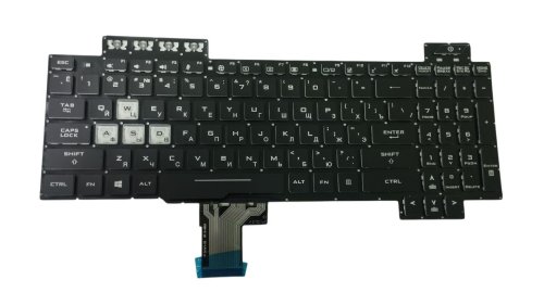 Клавіатура для ноутбука ASUS Gaming FX504 з підсвіткою Red Light, чорна, розкладка RU