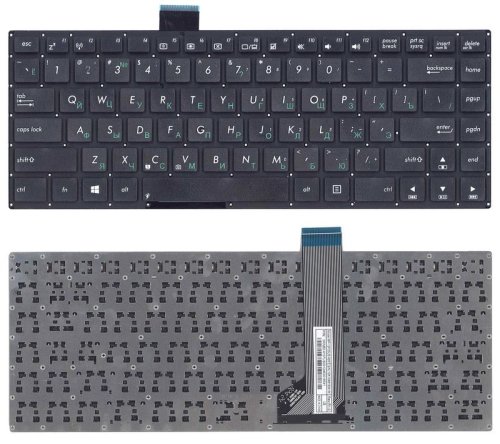 Клавіатура для ноутбука Asus VivoBook S400CA / S451 / S401, чорна, без рамки, RU-розкладка