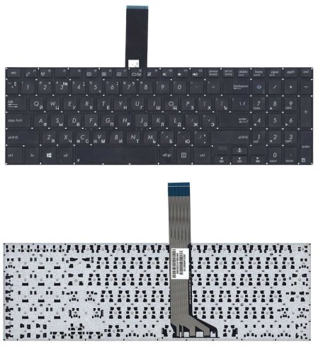 Клавіатура для ноутбука Asus VivoBook V551 / K551, чорна, без рамки, розкладка RU