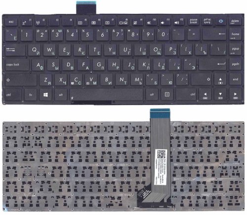 Клавіатура для ноутбука ASUS VivoBook X402 — чорна, без рамки, RU-розкладка