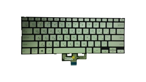 Клавіатура для ноутбука Asus ZenBook UX433FA з підсвіткою (Light), срібляста, без рамки, розкладка RU