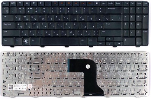 Клавіатура для ноутбука Dell Inspiron M5010, N5010 — чорна, розкладка RU/EN