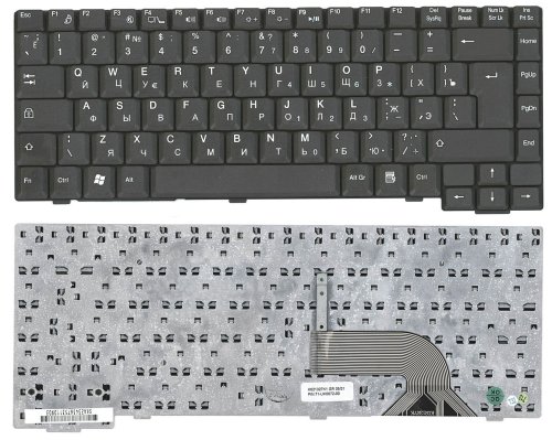 Клавіатура для ноутбука Fujitsu Amilo M6450 / M6450G — чорна, розкладка RU, вертикальний Enter