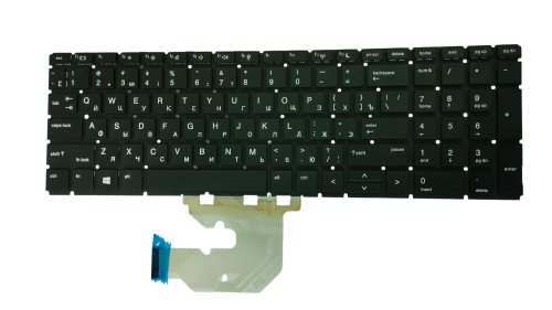 Клавіатура для ноутбука HP 450 (G6), чорна, з підсвічуванням, без рамки, розкладка RU