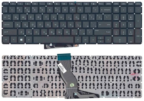 Клавіатура для ноутбука HP Pavilion 15-ab / 15-ab000 / 15-ab100 / 15-ab200 / 15z-ab100 / 15z-ab100 / 15-ak / 15-bc / 17-ab / 17-g та HP Omen 15-ax032TX / 15-AX033TX / 15-ax030TX / 15-ax008ur — чорна, без рамки, розкладка RU