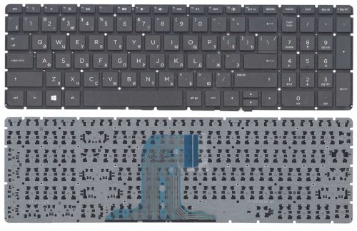 Клавіатура для ноутбука HP Pavilion 250 G4 / 255 G4 — чорна, без рамки, RU-розкладка
