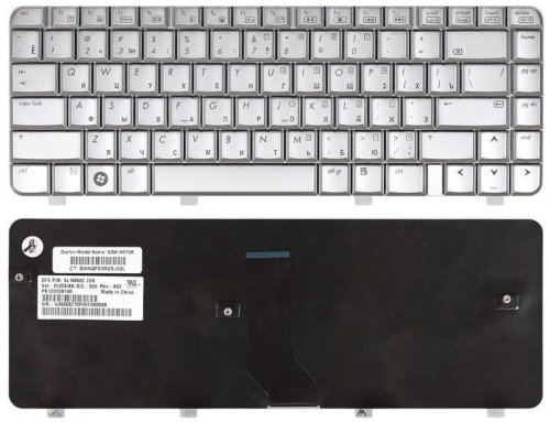 Срібляста клавіатура для ноутбука HP Pavilion DV4-1000 (RU)