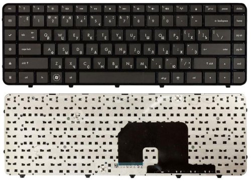 Клавіатура для ноутбука HP Pavilion серії DV6: DV6-3000, DV6-3100, DV6-3200, DV6-3300, DV6-4000, DV6T-3000, DV6T-3100, DV6T-3200, DV6T-4000, DV6Z-3000, DV6Z-3100 — чорна, RU