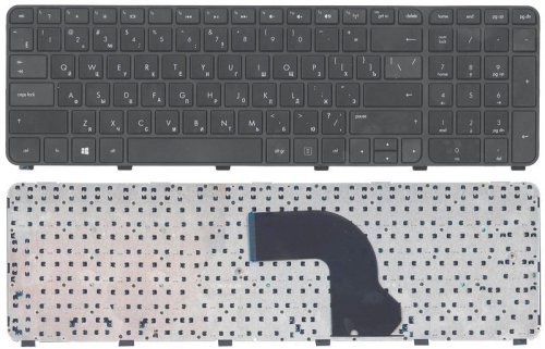 Клавіатура для ноутбука HP Pavilion DV7-7000 — чорна, з чорною рамкою, розкладка RU