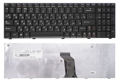 Клавіатура для ноутбука Lenovo IdeaPad G560, G560A, G560E, G565, G565A — чорна, розкладка RU