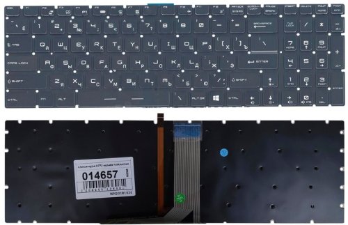 Клавіатура для ноутбуків MSI GS60, GS70, GE62, GE72, GT72 / MS-16J1, MS-16J2, MS-1781 — з підсвіткою (Light), чорна, без рамки, RU-розкладка