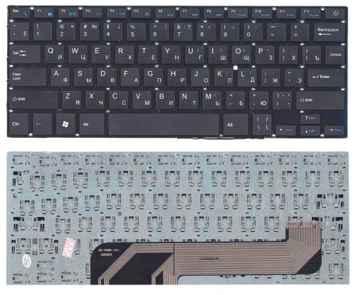 Клавіатура для ноутбука Prestigio SmartBook 141A — чорна, без рамки, розкладка RU