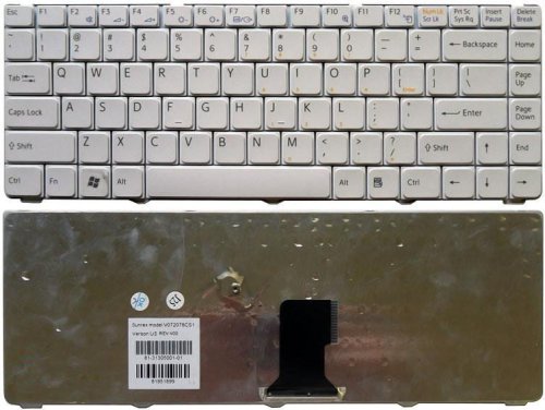 Клавіатура для ноутбука Sony Vaio VGN-NR21Z / VGN-NR21S / VGN-NR21J, біла, RU-розкладка