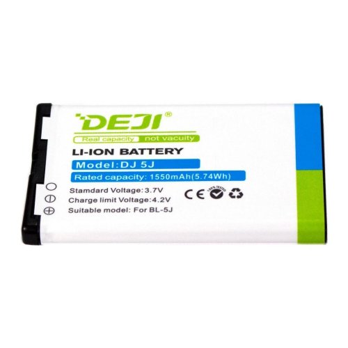 Акумулятор DEJI BL-5J для Nokia 5230, 5800, Lumia 520 — 1550 mAh