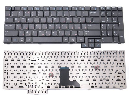 Клавіатура для ноутбуків Samsung NP R528/R530/R525/R523/R538/R540/R618/R620/RV508/RV510/R717/R719 — чорна, розкладка RU