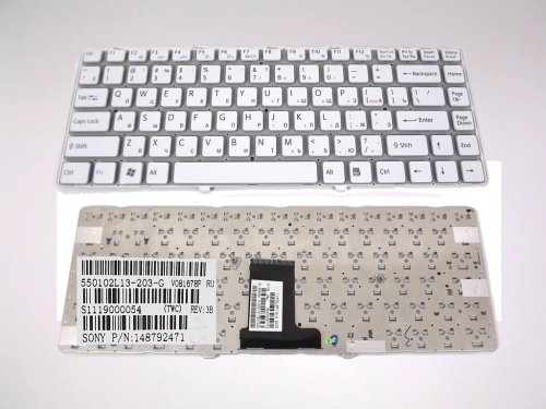 Клавіатура для ноутбуків SONY VPC‑EA Series, RU White, без рамки (550102L13-203-G, 148792471, V081678F) Original