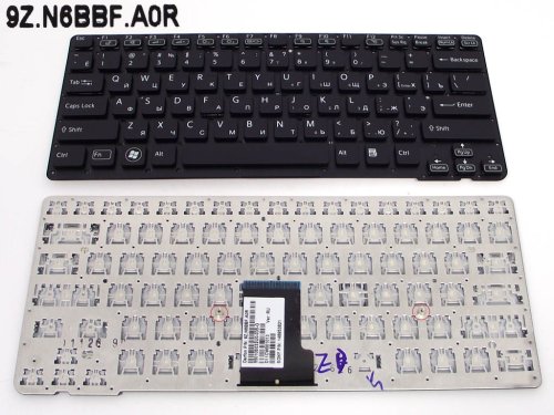 Клавіатура для ноутбуків SONY VPC-CA Series — RU, чорна, без рамки, Original