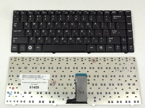 Клавіатура для ноутбука Samsung NP R517 та NP R519, RU розкладка, чорна