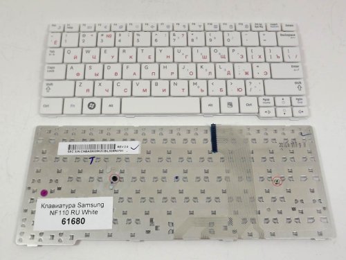 Клавіатура для ноутбука Samsung NF110 (RU, біла), BA59-02862D Original