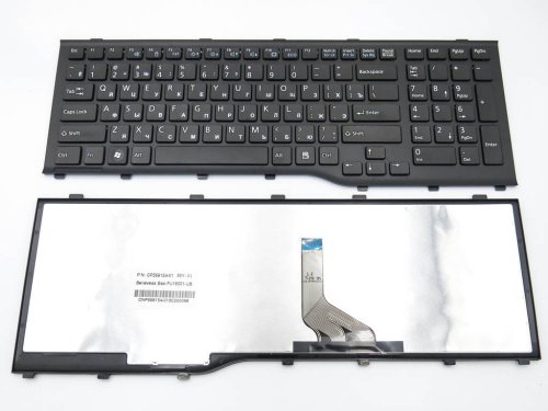 Клавіатура чорна з рамкою для Fujitsu Lifebook AH532, A532, N532, NH532 (RU)