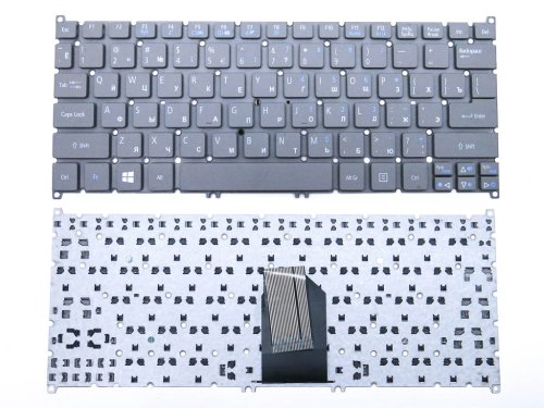 Клавіатура OEM для ноутбуків ACER Aspire S3/S5/ONE 756/725/V5-121/V5-123/V5-131/V5-171 та TravelMate B1 — RU, сіра
