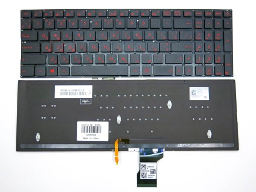 Клавіатура для ASUS N501 / N501J / N501JW / N501V / N501VW / N501JM / Q551 / Q551L / Q551LB / Q551LN / G501 / UX501JW — чорна RU, з підсвіткою, Original