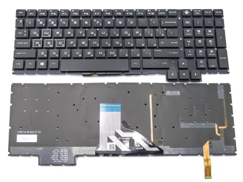 Клавіатура для ноутбука HP OMEN 15-CE / 15-CE000 / 15-ce008ca / 15-ce010ca — чорна (RU), з RGB-підсвіткою, Original