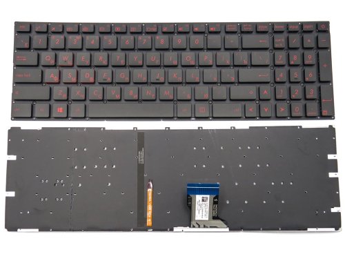 Клавіатура з підсвіткою для ASUS GL502VM / GL502VS / GL502VT / GL502VY / GL702VS / GL702V / FX502VD / FX502VM / GL702VM — RU, чорна (Black) Original