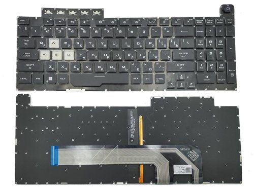 Клавіатура для ноутбуків ASUS TUF Gaming FX506, FX506U, FX506II, FX506IH, FX506LI, FA506, FA506Q, FA506QM, FA506QR, FX506II, FA706, FX706 — чорна (RU), без рамки, з RGB-підсвіткою, Original