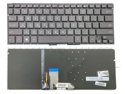Клавіатура з підсвіткою для ASUS ZenBook UX310, UX310U, UX310UA, UX310UQ, UX310UAK, UX310A, UX310UF, U4000, RX310 — RU Black, без рамки (Original)
