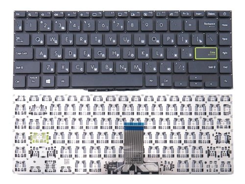 Клавіатура для ноутбука Asus VivoBook S14 S433 / S433EA / S433EQ / S433FA / S433FL / S433JQ та X421, чорна (RU), Original