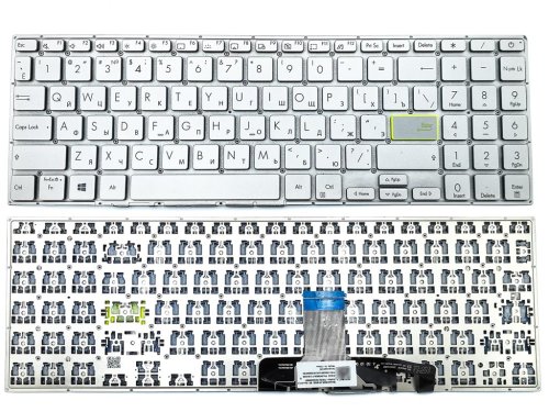 Клавіатура для ноутбуків ASUS X521, X521EA, X521EQ, X521FA, X521FL, X521JQ, X521UA, S533, S533E, S533F — RU Silver, Original