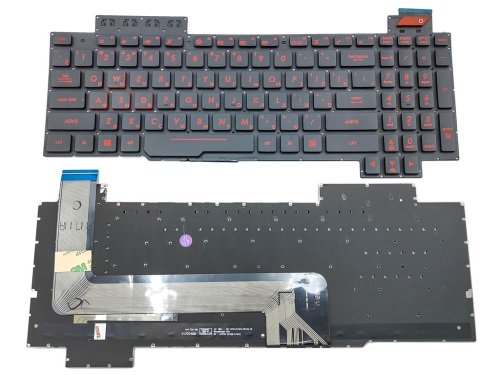Клавіатура для ноутбуків ASUS FX503, FX503V, FX503VM, FX503VD, FX63, FX63V, FX63VD, FX63VM, GL503 V.2 — без верхніх додаткових кнопок, RU Black, без рамки, з підсвіткою