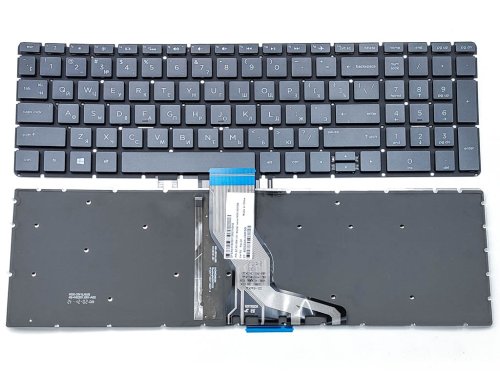 Клавіатура з підсвіткою для ноутбуків HP Pavilion 15T/15Z/15-BR/15-BS/15-BU/15-EF/15Q-DY/15-BW/15S-ER/15S-FR/15S-EQ/15S-FQ, 17G-BR та HP 250/255/256 G6 — RU, чорна