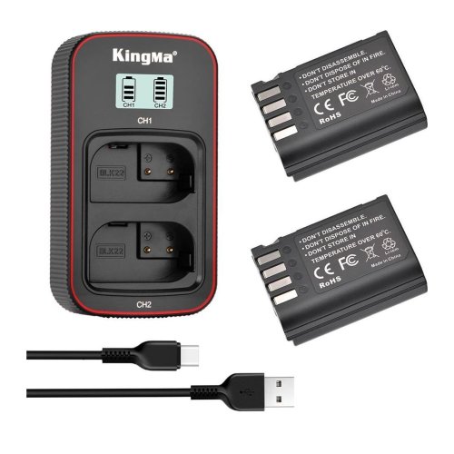 Набір KingMa DMW-BLK22: 2 акум + зарядка на 2 для Panasonic S5/S5II/G9/GH5/GH6/GH7/S1
(100 символів не перевищено)