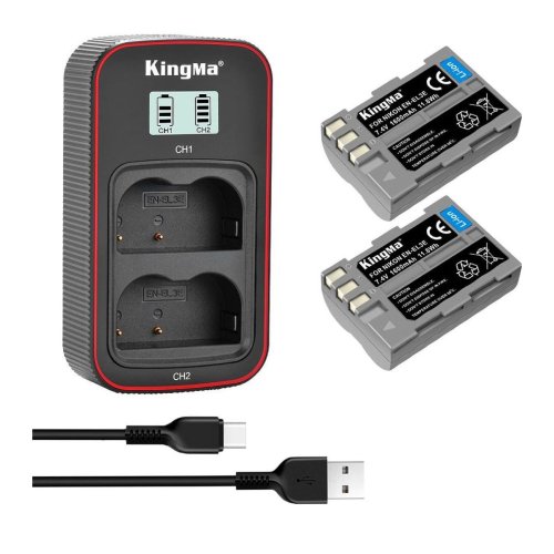 Набір KingMa EN-EL3e: 2 акуми + ЗП на 2, для Nikon D50/D70/D70s/D80/D90/D100/D200/D300/D700
(≤100 символів, без BestBatt, без дублювань, зі списком сумісних моделей)