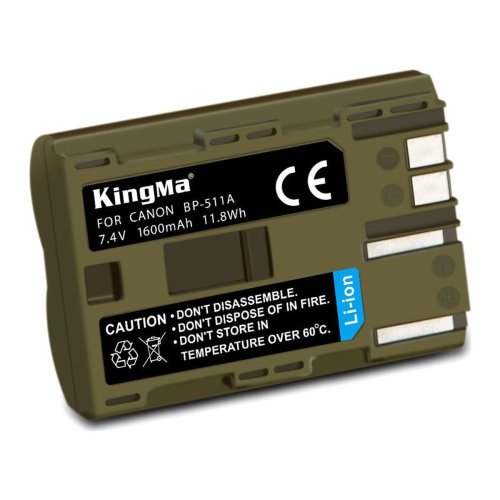 Акумулятор KingMa BP-511 1600mAh для Canon EOS 10D/20D/300D/40D/50D/5D, PowerShot G5/G6
(99 символів)