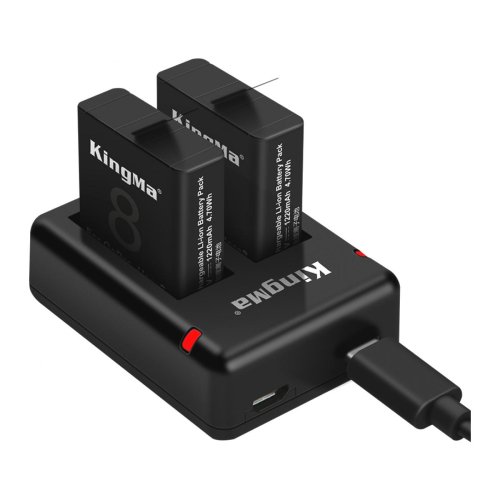 KingMa SPJB1B: 2 акум. + ЗП на 2 батареї для GoPro HERO9/10/11/12 Black (3-Pack)