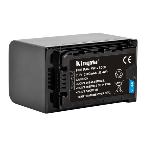 Акумулятор KingMa 5200mAh для Panasonic VW-VBD58, сумісний з HDC-SD600/HS700/SD700
(98 символів)