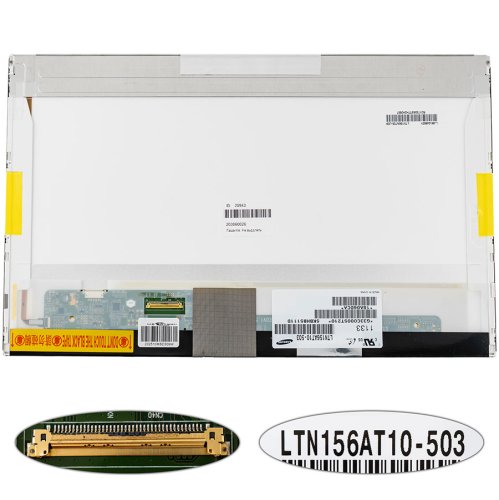 Матриця 15.6" LTN156AT10 1366×768 40pin LED глянець, конектор зліва внизу (Renew)